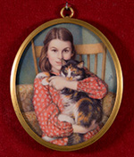 Girl with tortoiseshell cat